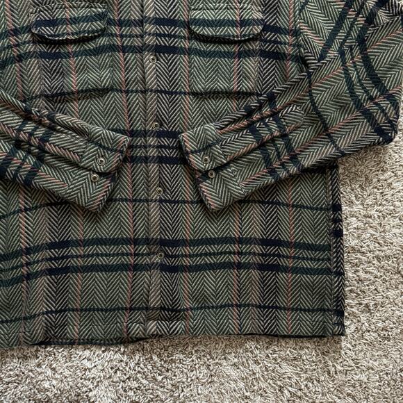 Corridor NYC Acid Plaid Hi-Vis Work Shirt Button Up Flannel Men’s Size XL - Picture 3 of 9